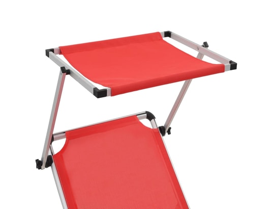 VIDAXL - Bain de soleil Chaise longue pliable avec auvent aluminium et textilène