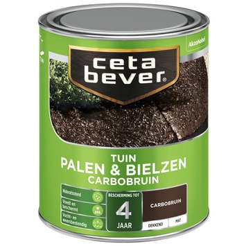 CetaBever Tuinbeits Palen & Bielzen mat dekkend carbobruin 750 ml