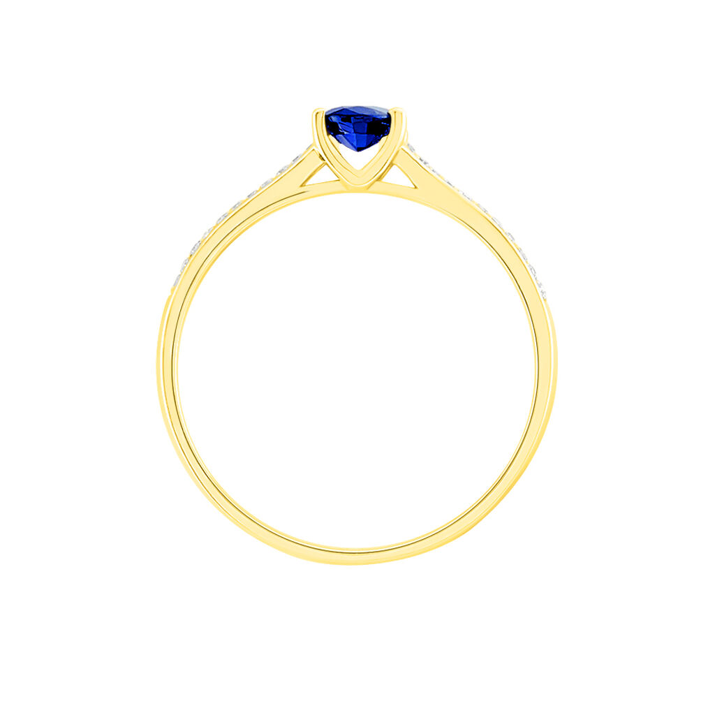 Bague Crista Or Jaune Saphir Et Diamant