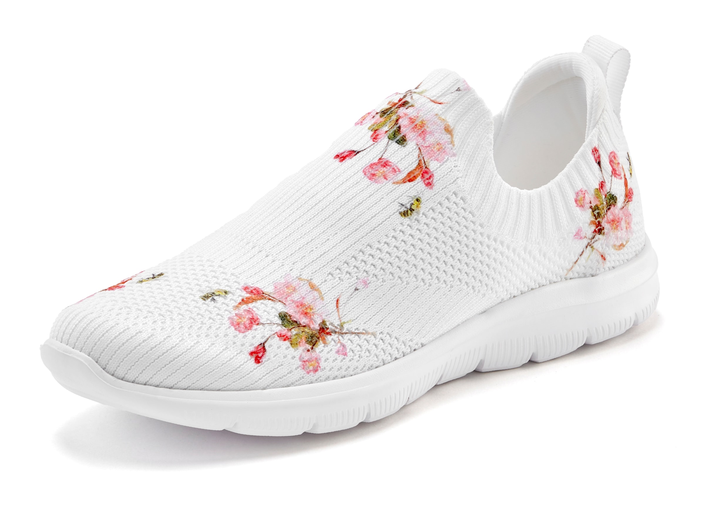 LASCANA Sneaker  zum Reinschlüpfen mit blumigem Muster VEGAN