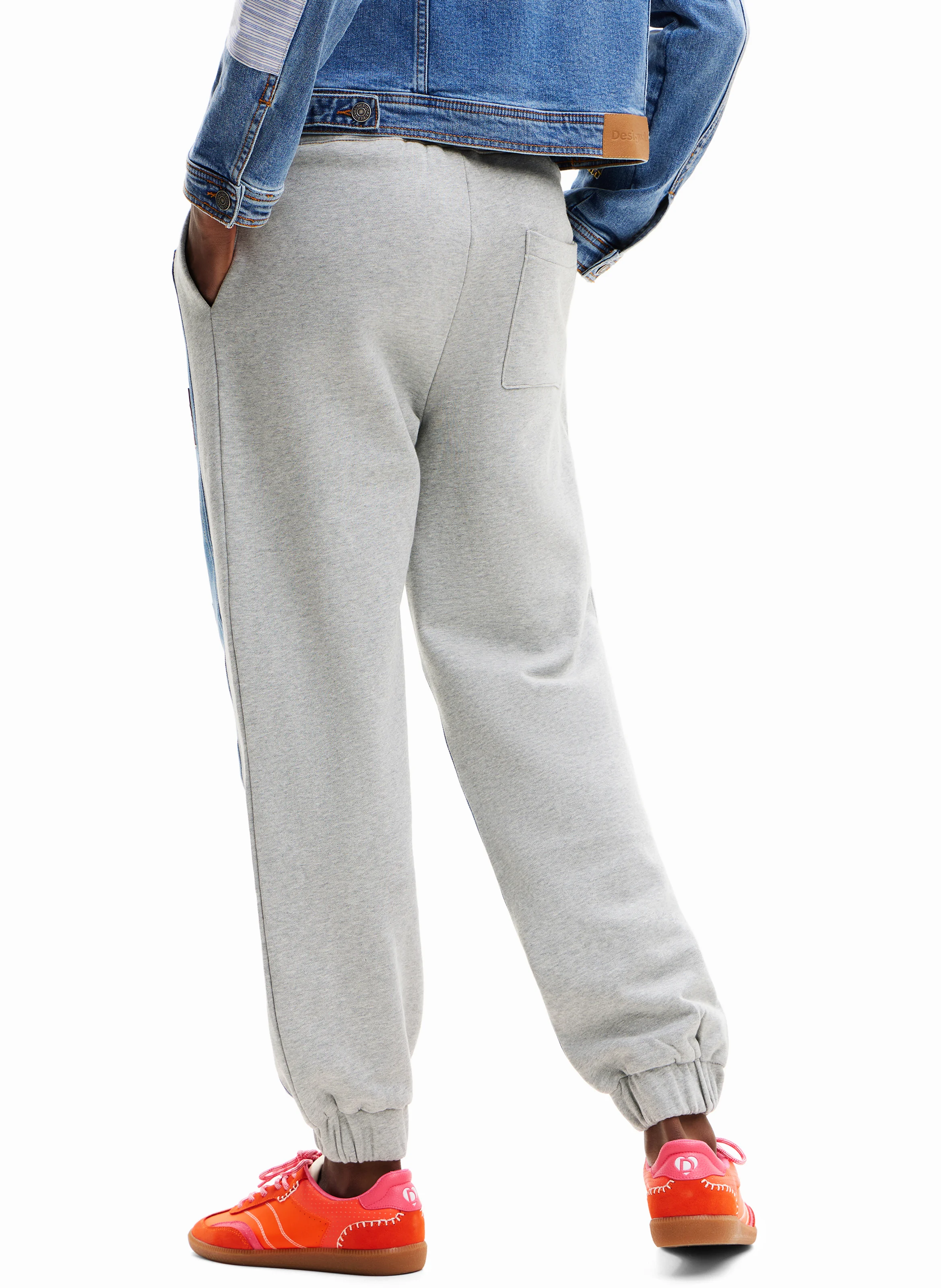 Jogging denim en coton mélangé | Bleu
