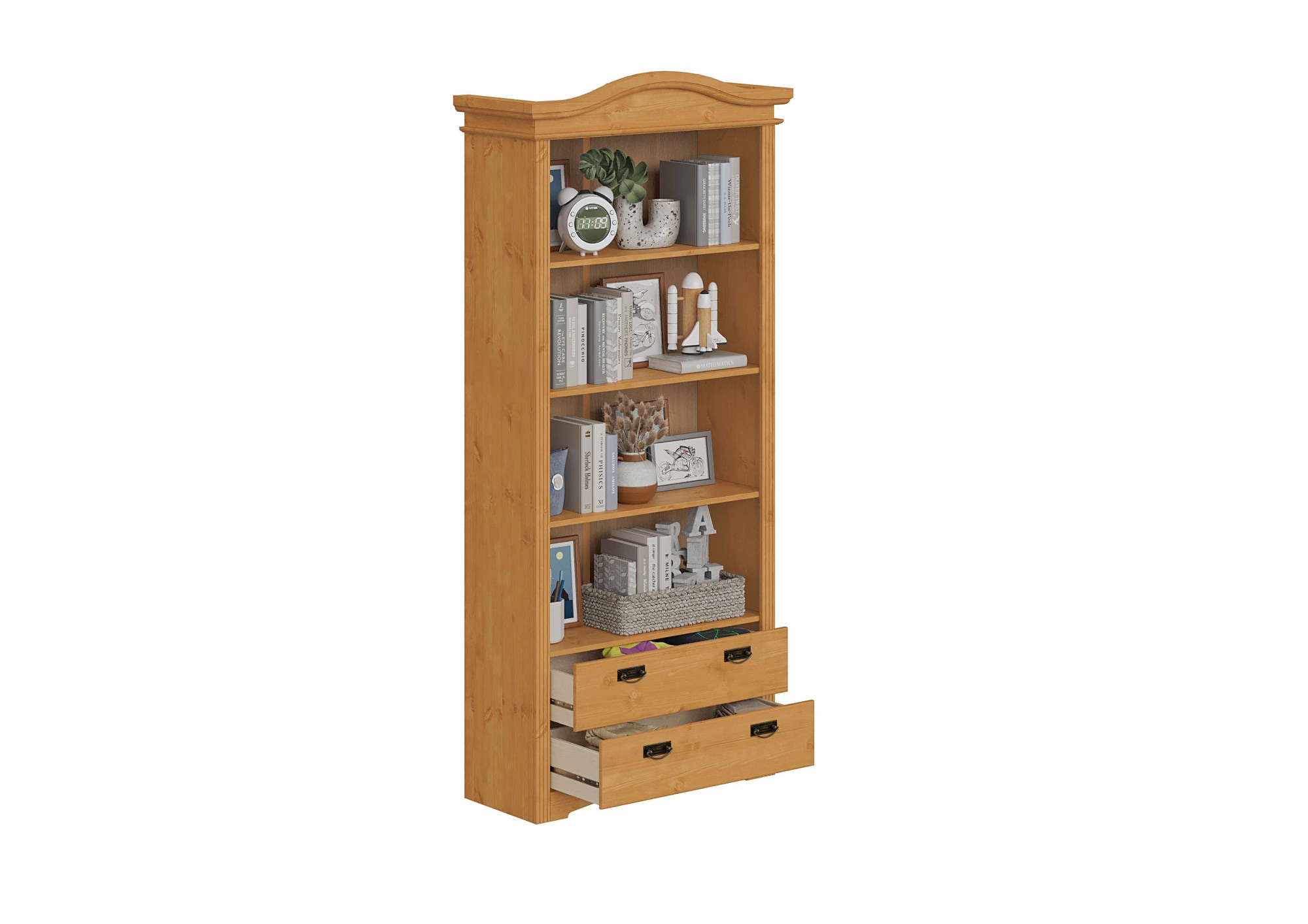 Home affaire Regal »Konrad, Standregal, Bücherregal, Stauraum« aus massiver Kiefer, Breite 94 cm, Höhe 208 cm, mit Schubladen, FSC®