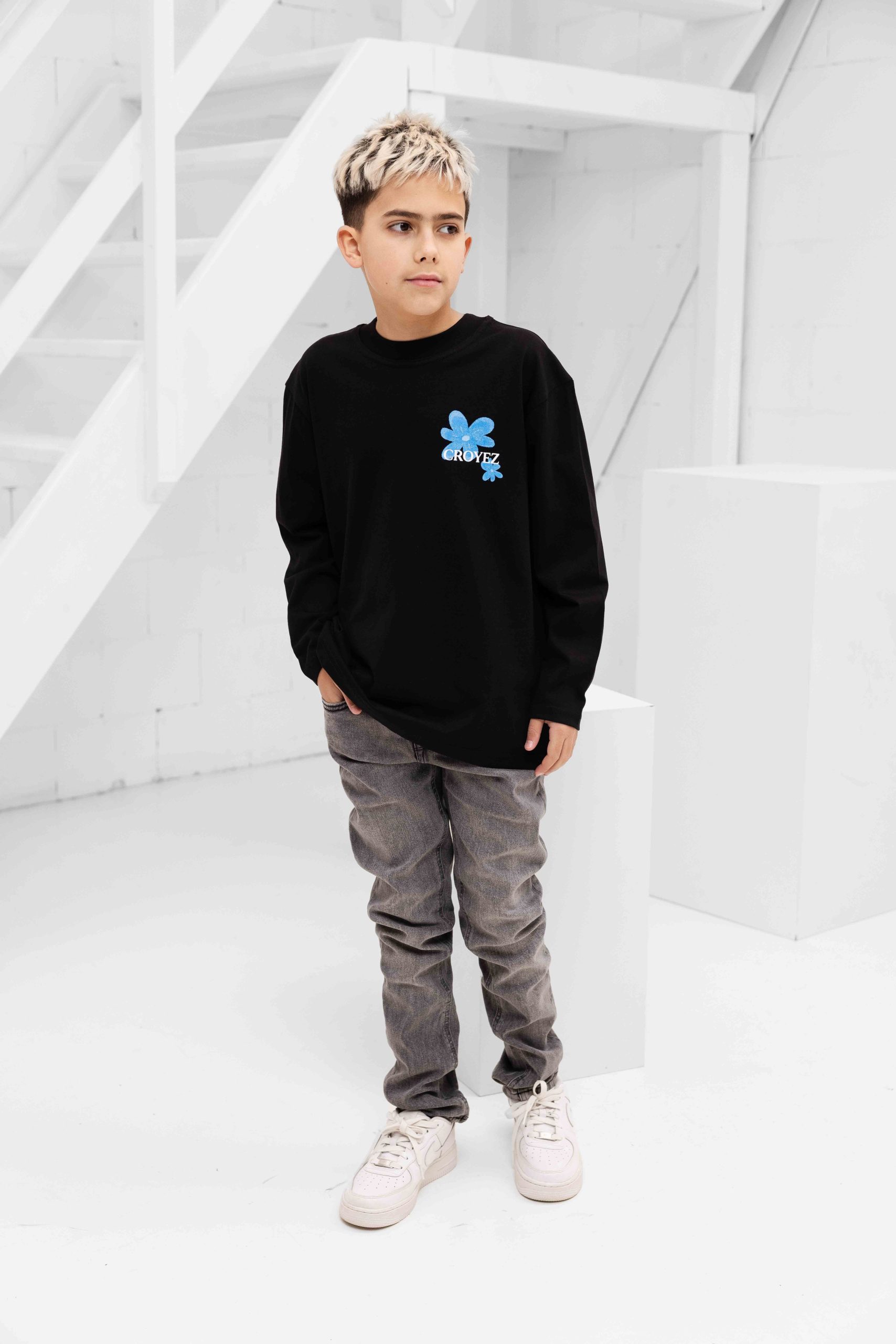 Croyez Mini Botanique Longsleeve Kids Zwart