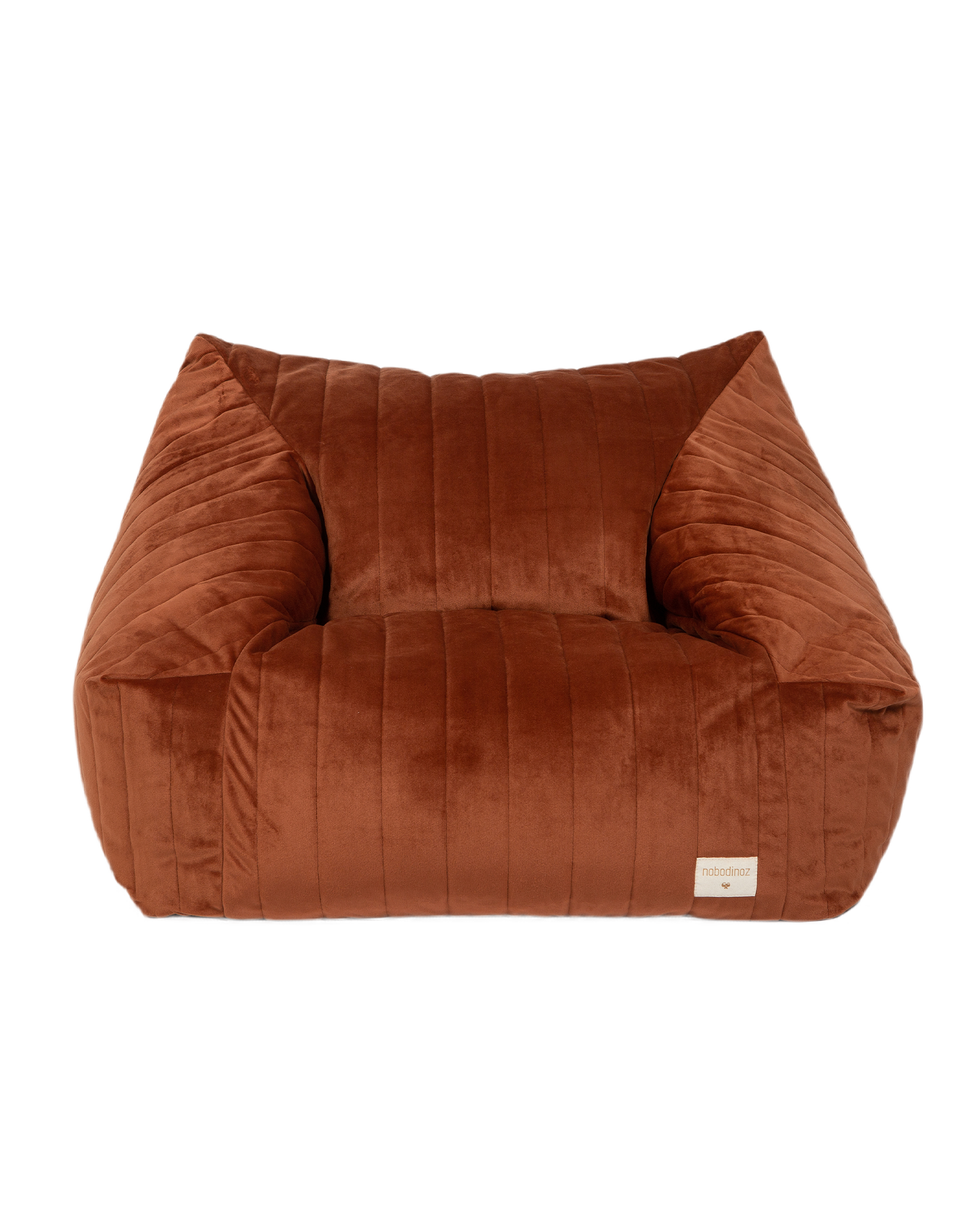 Fauteuil-pouf chelsea - taille enfant -eco-velours | Marron