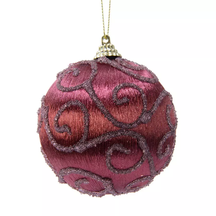 Lot de 12 boules de Noël (D80 mm) Cyria Acajou