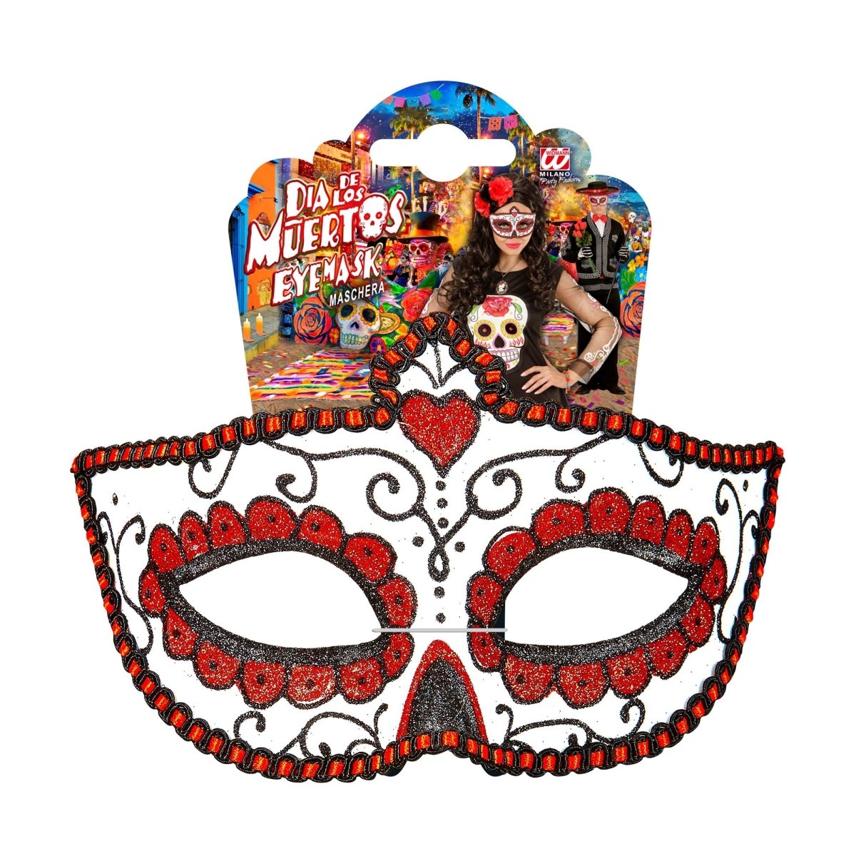 Dia De Los Muertos Oogmasker Rood