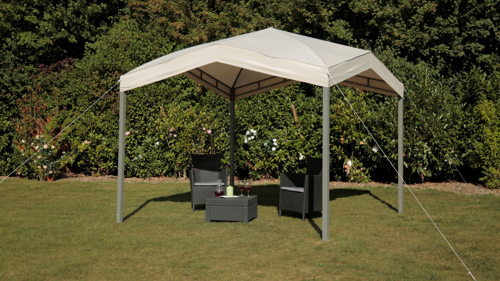Pavillion + ein Dach MARABO - beige - 305x305 cm