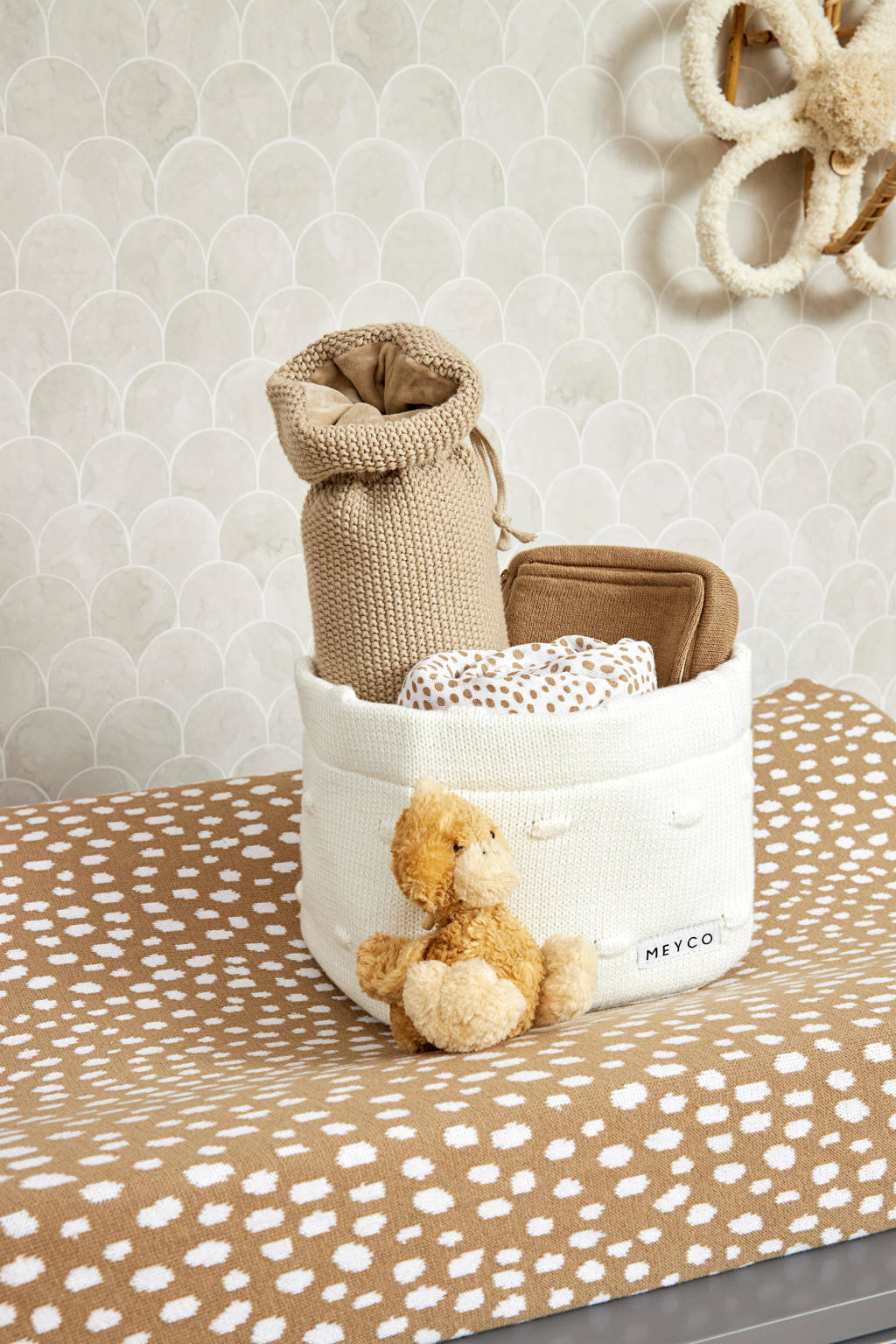 aankleedkussenhoes Cheetah taupe