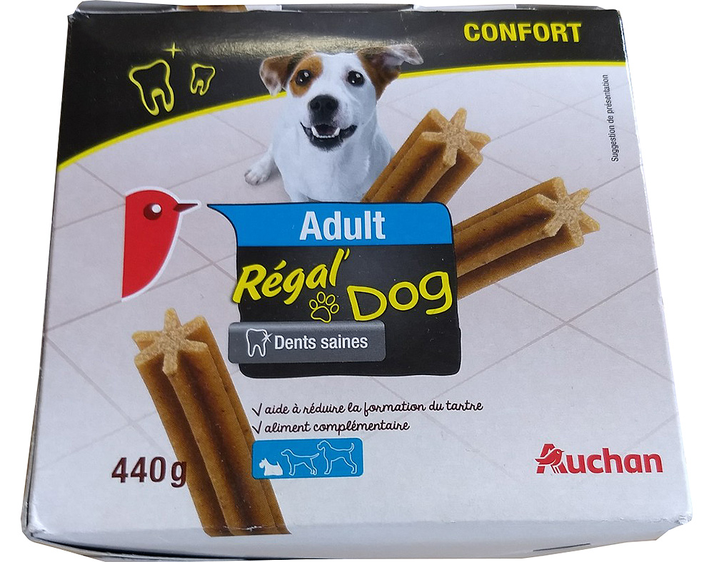 SNACKS PARA CÃO AUCHAN PORTE PEQUENO ADULTO RÉGAL' DOG DENTAL 440G