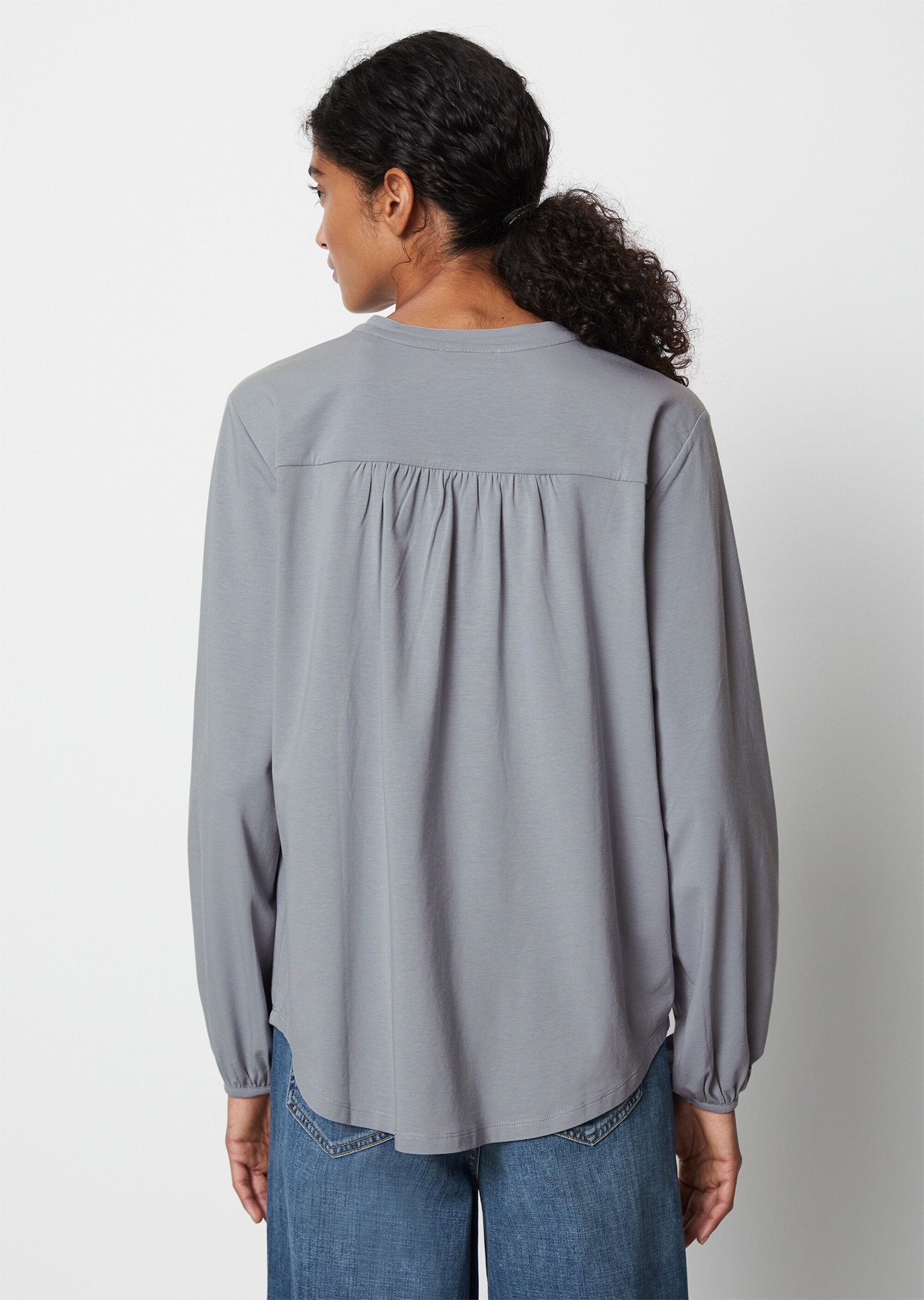 Jerseybluse looseaus Modal-Bio-Baumwolle-Mix