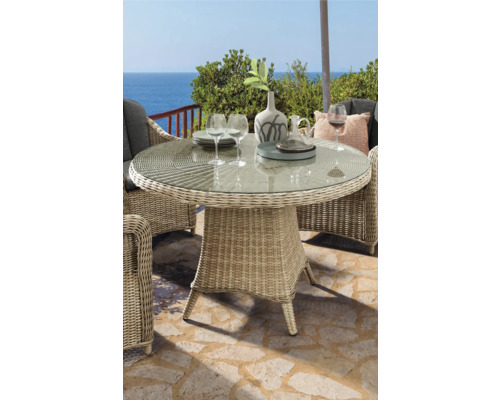 Destiny Malaga Luna 5-delige zitset, ronde tafel, 100x75 cm