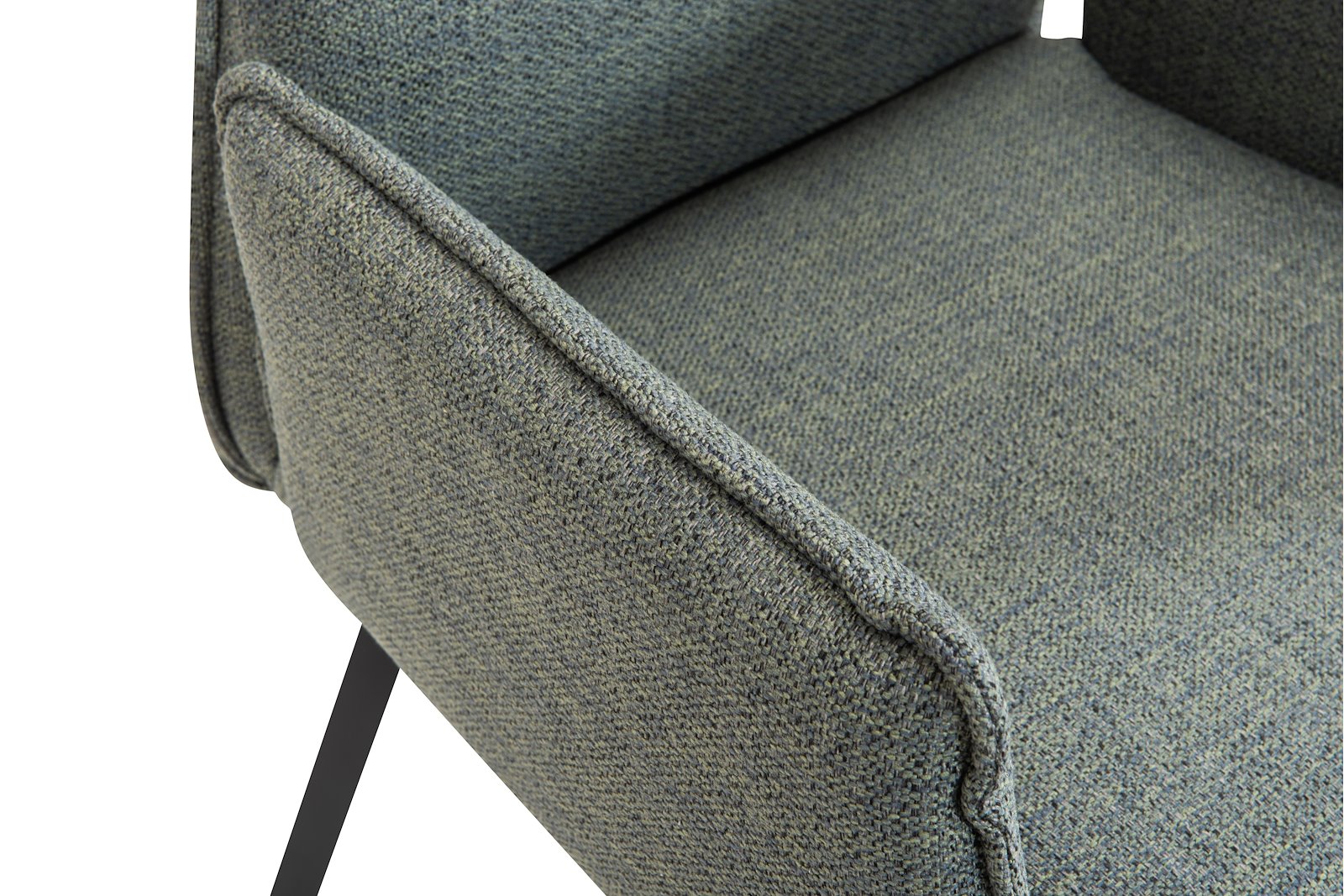 Prego spisestol Spisestol med arm i tekstil Sparr 3564 Green med sorte metall ben