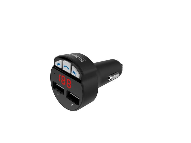 Noxon Kfz-FM-Transmitter Streaming 4 Bluetooth Adapter Wireless Transmitter Receiver UKW / FM Übertragung, Musik streamen im Fahrzeug und Handfrei telefonieren, 2x USB Ladebuchse