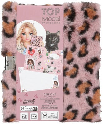 TOPModel Dagbok Fluffy med Hjertelås, Rosa