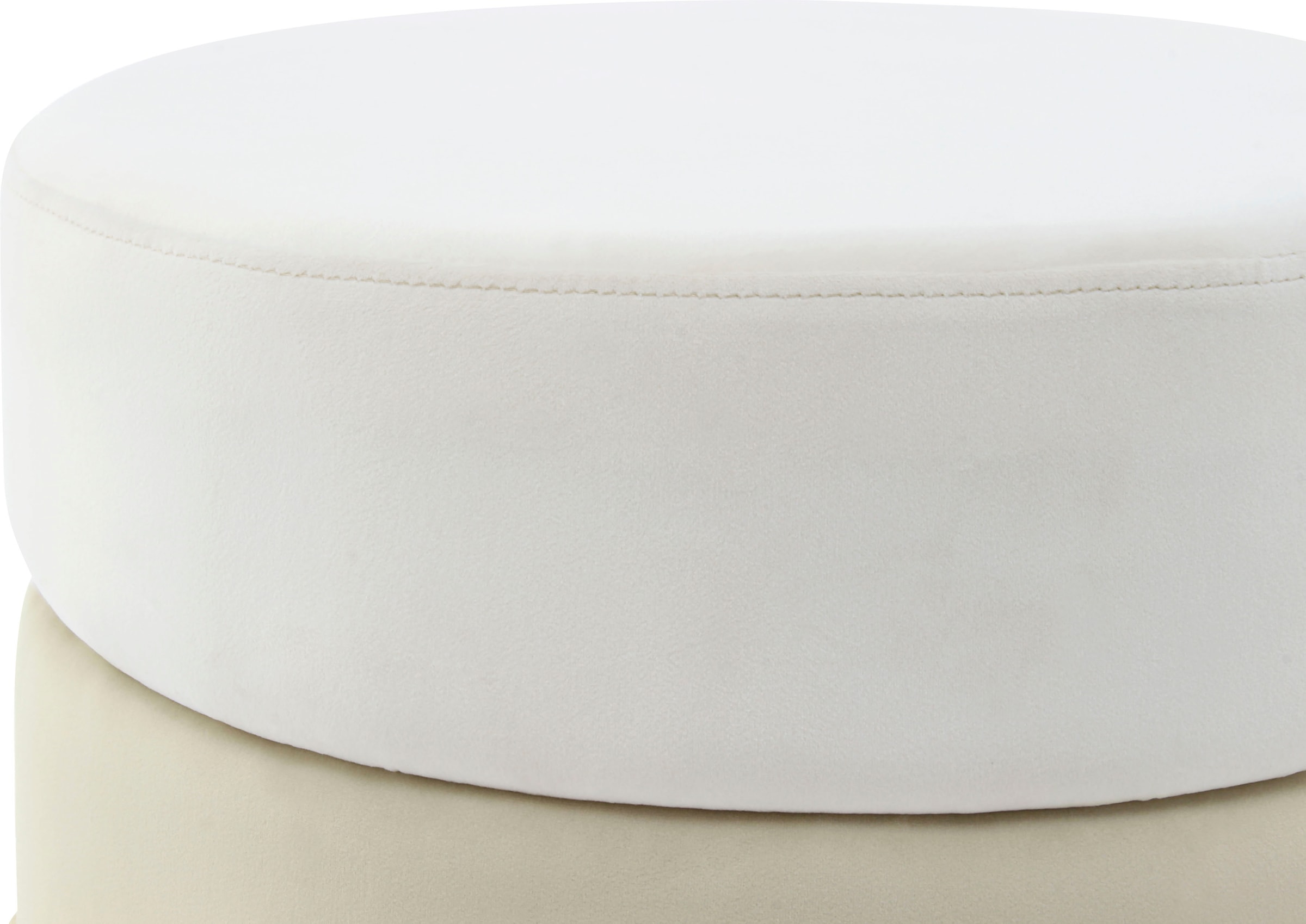 Kayoom Sitzhocker »Hocker Matilda 125,  Komfortable runde Form, Gemütlicher Design-Hocker« 1 Stk. tlg. samtweich, elegant, gepolstert, grosse Sitzfläche