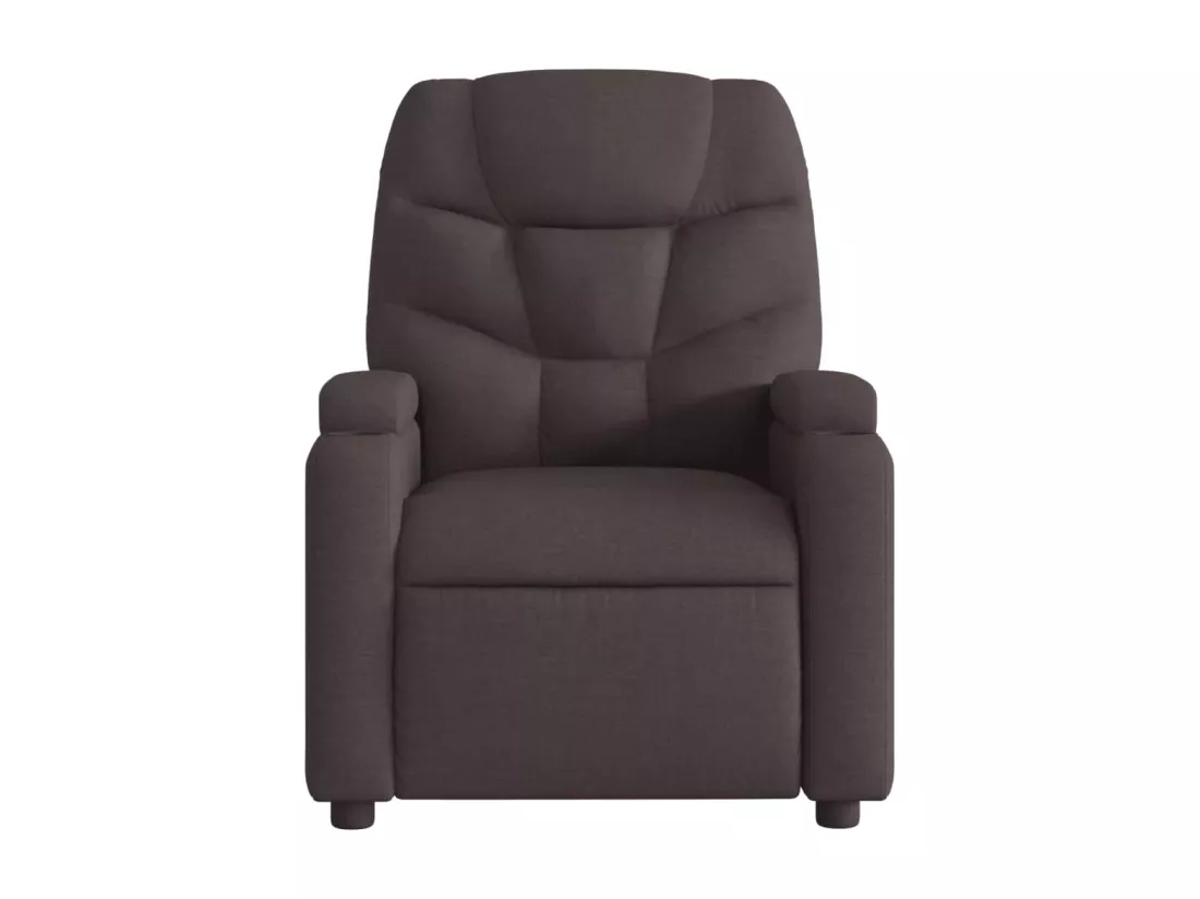Fauteuil inclinable électrique Marron foncé Tissu