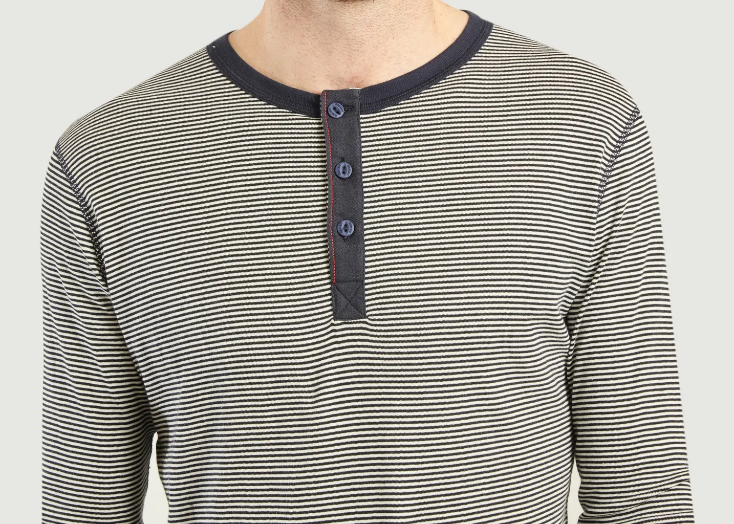 T-Shirt Manches Longues Henley Rayé Harri Hemen