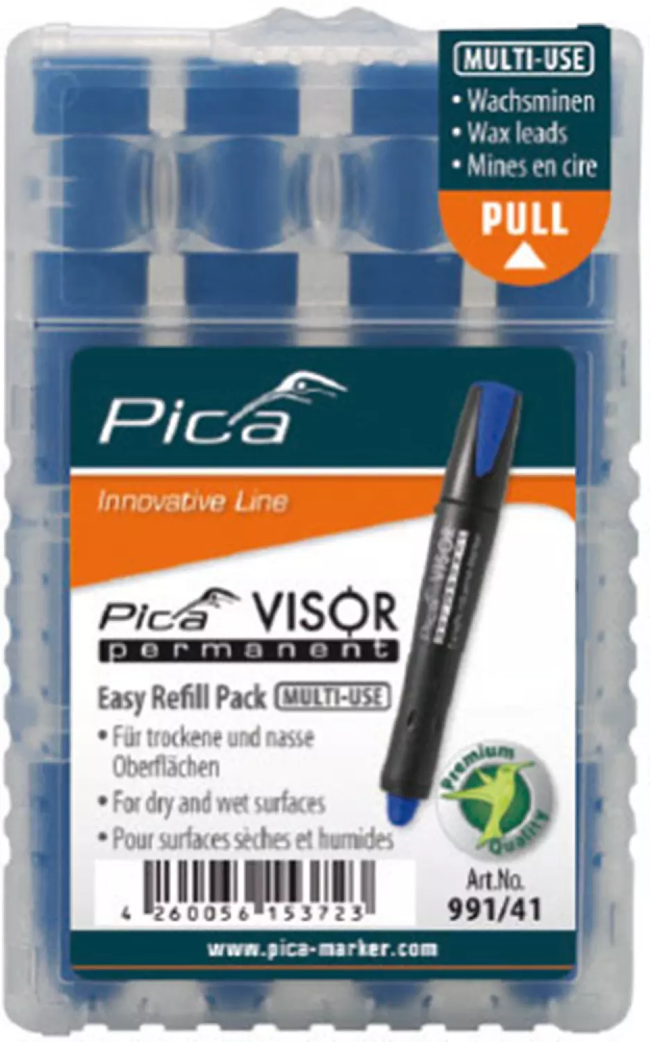 Pica 991/41 VISOR Navulling - Permanent - Blauw (4st)