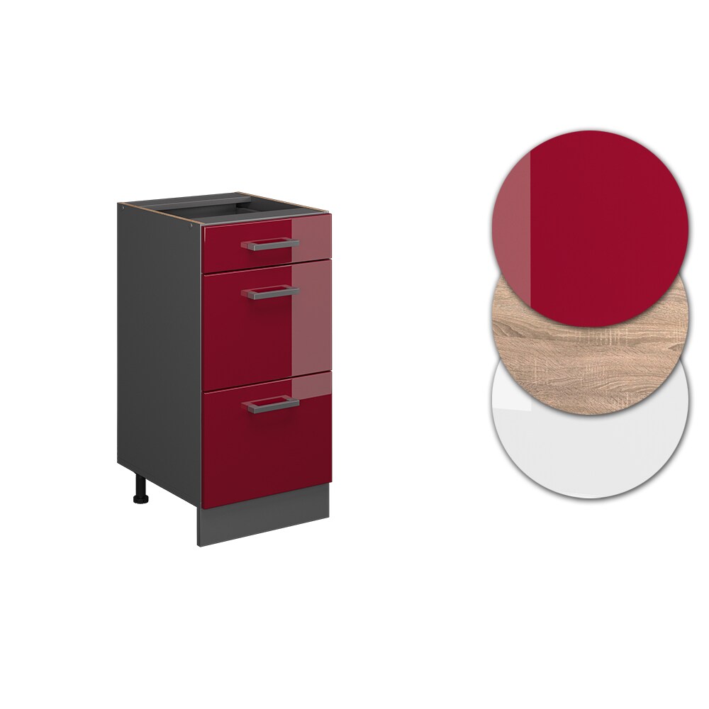 Vicco Schubladenunterschrank Küchenschrank Küchenzeile R-Line 40 cm Anthrazit Bordeaux Schublade