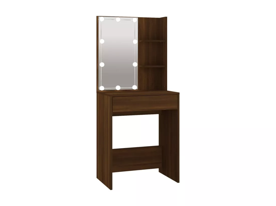 Coiffeuse table de maquillage bois beige 60 x 40 x 140 cm 02_0006374