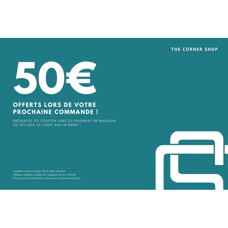 Chèque Cadeau - 50euros - The Corner Shop