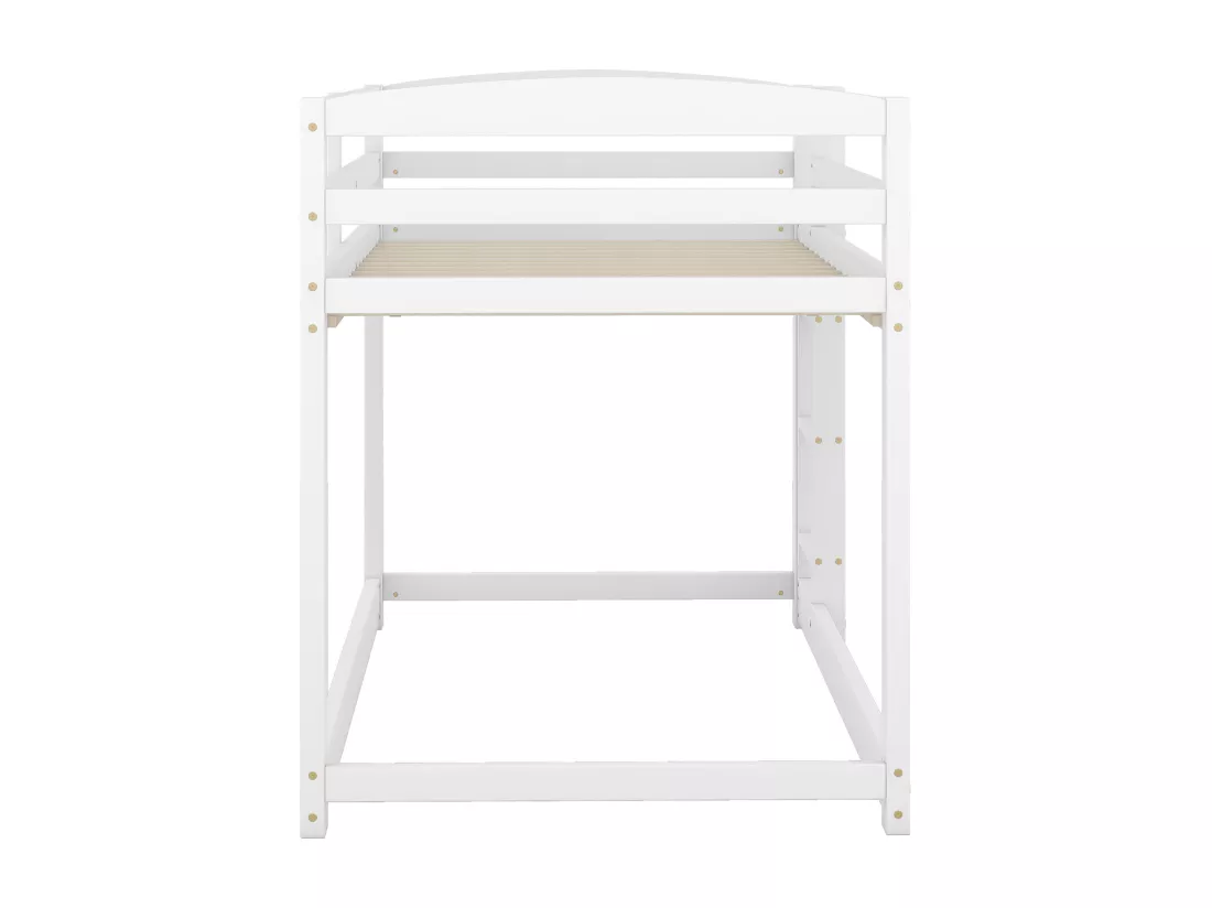 Lit superposé pour enfants et adolescents, structure en bois massif, montage facile, 90x200cm, blanc