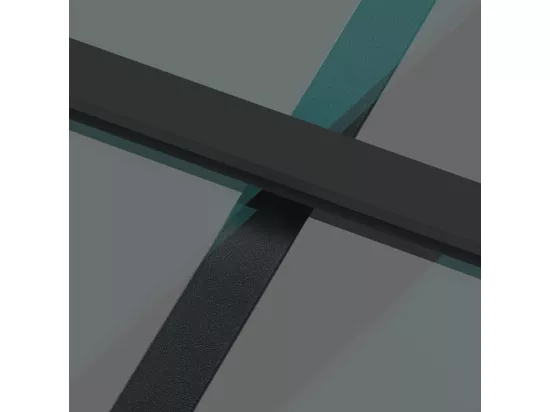 Porte coulissante noir 76x205 cm verre trempé aluminium