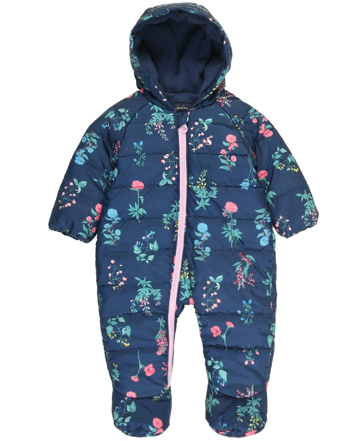 Stepp-Overall SNUGGLE – FLOWERS in dunkelblau