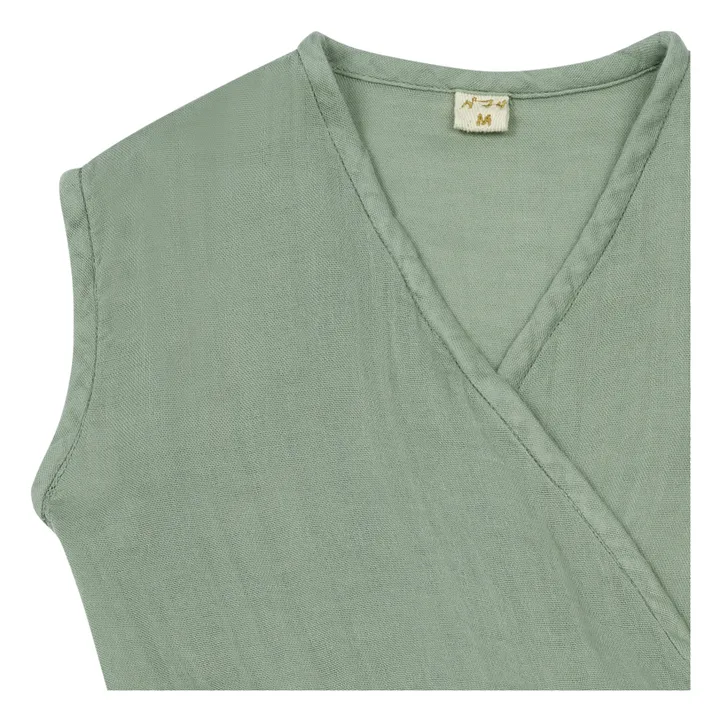 Numero 74 Robe Grace Coton | Vert argile