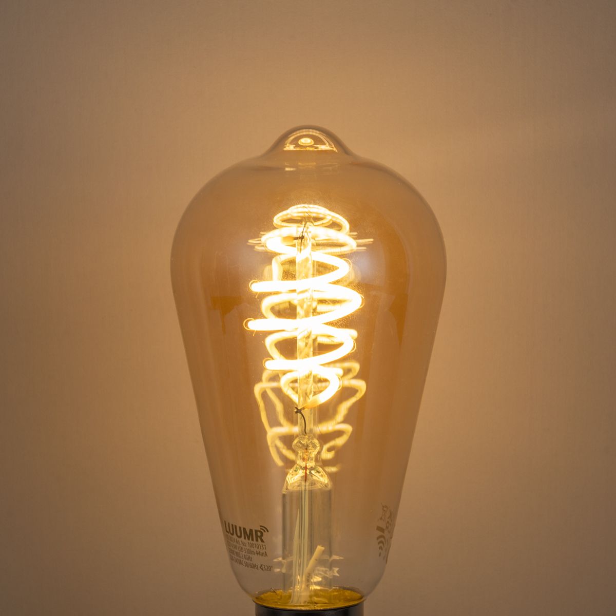 Set van 5 Smart E27 dimbare LED lampen ST64 amber 4.9W 320 lm 2500K