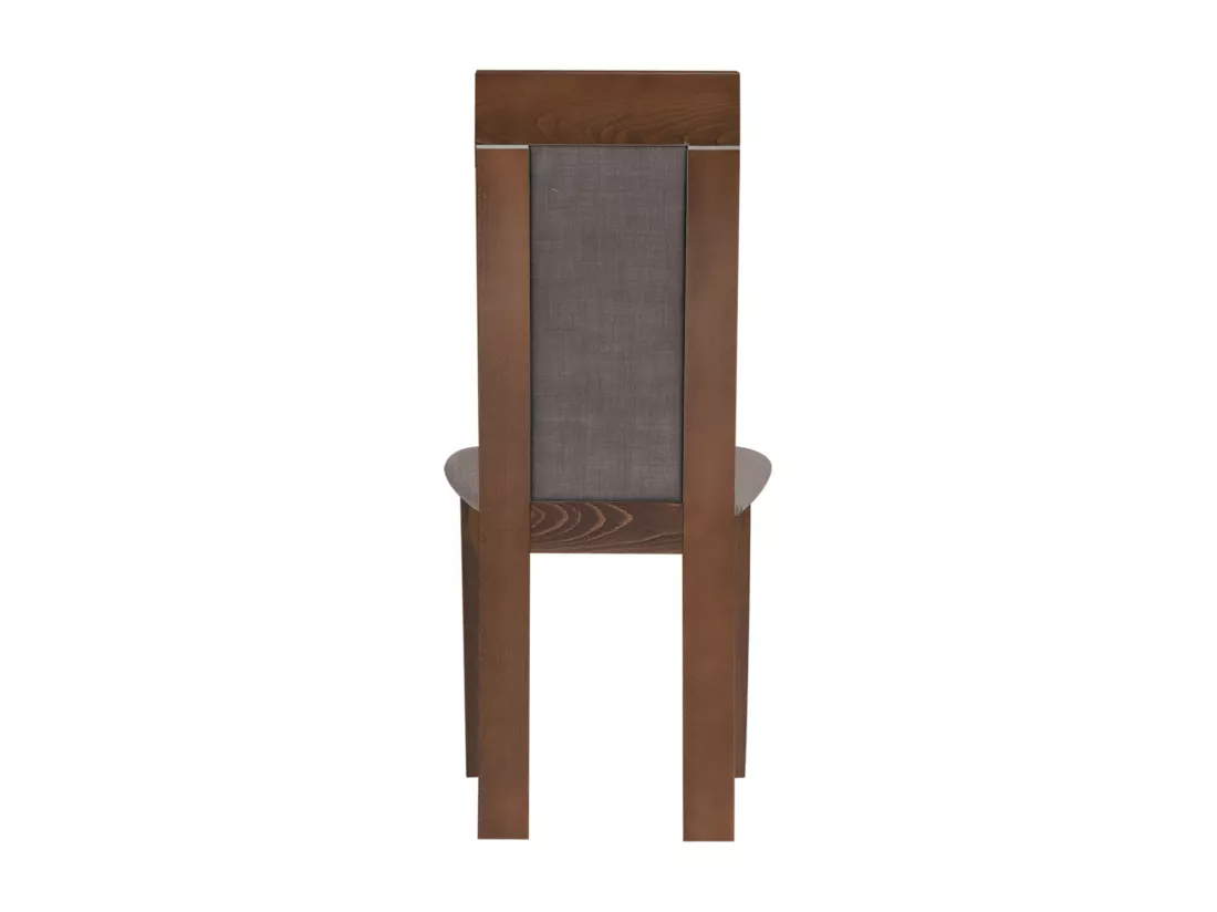 Lot de 2 chaises en tissu et bois de hêtre - Noyer et taupe - BELINDA