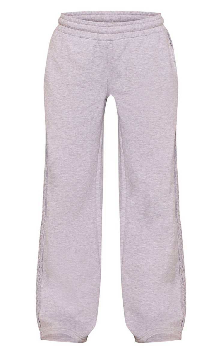 Gris Cendré Jogging Petite À Jambes Larges Avec Détail Latéral