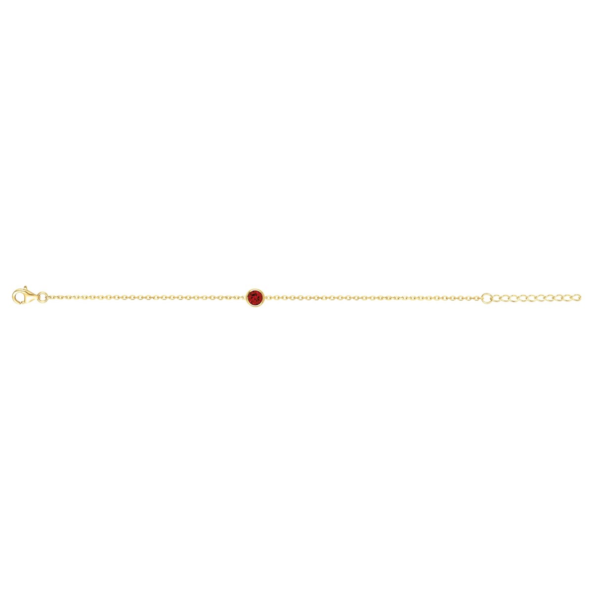 Bracelet en Plaqué Or avec spinelle rouge rubis