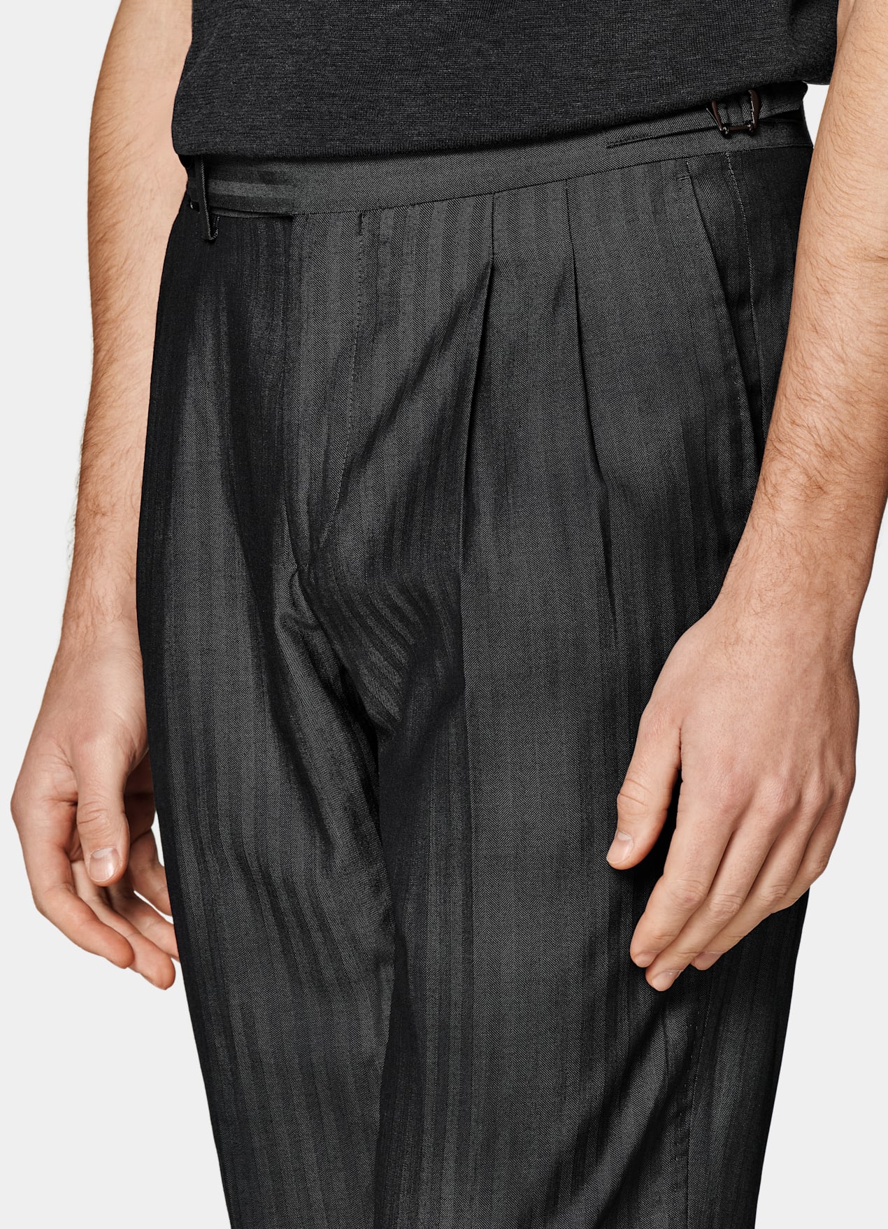 Costume Perennial Havana coupe Tailored gris foncé à chevrons