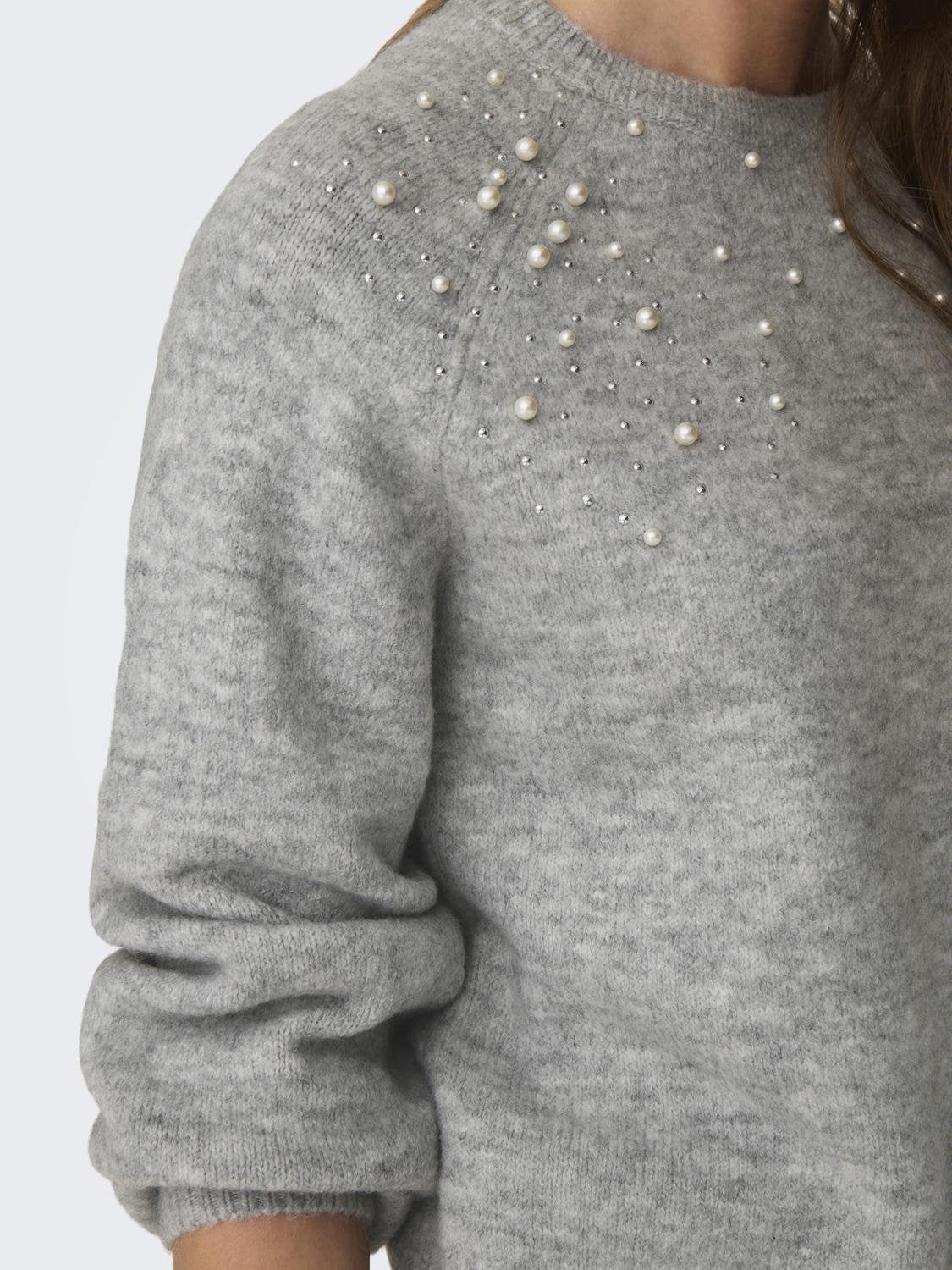 JDYPEARL Strickpullover Light Grey Melange