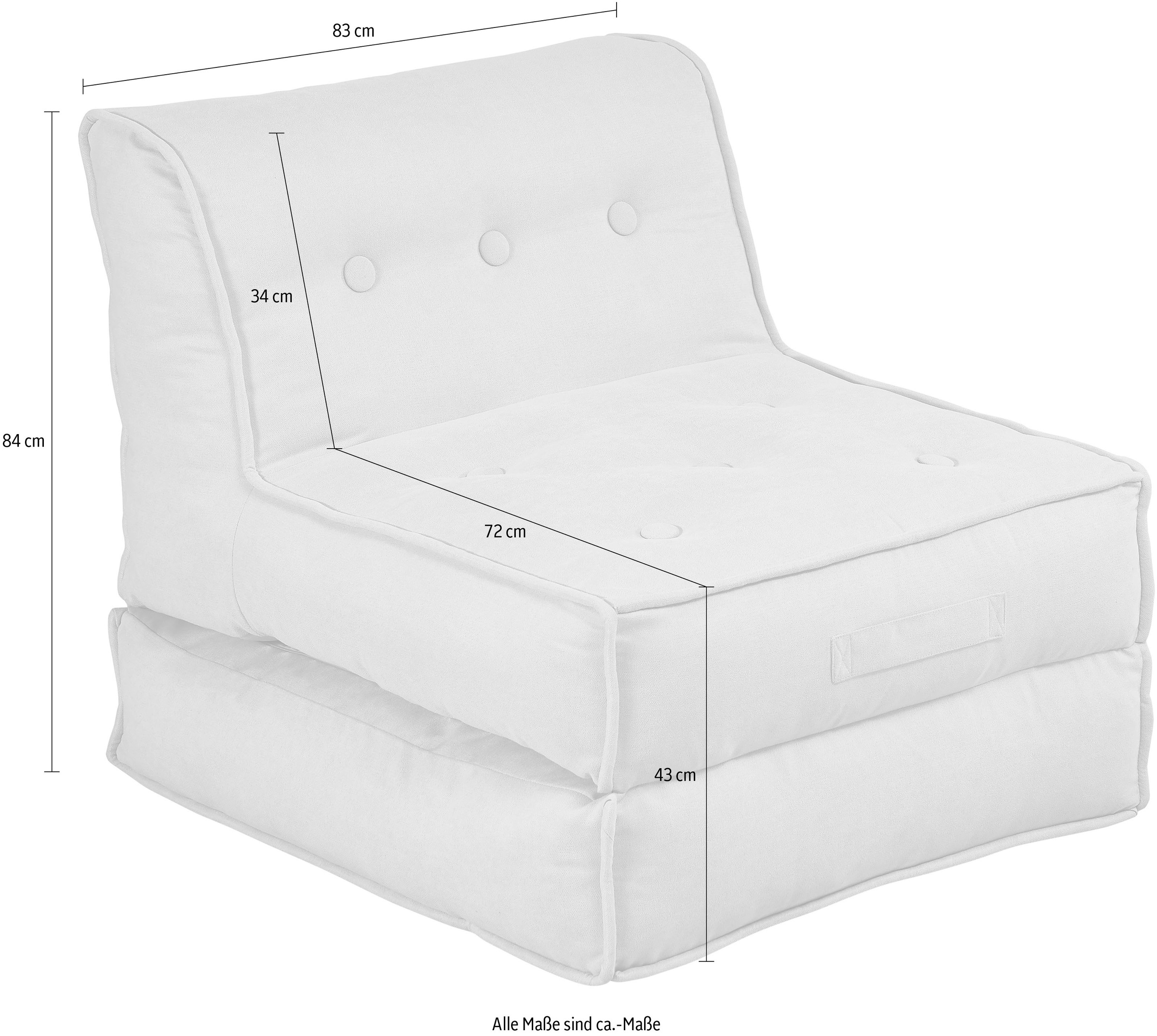 INOSIGN Sessel »Pia« Loungesessel  in 2 Grössen, mit Schlaffunktion und Pouf-Funktion.
