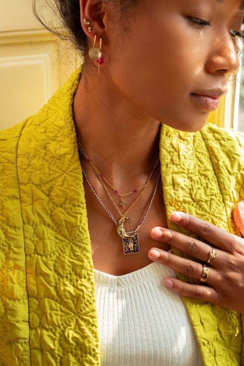 Mystic ketting met paarse bedel