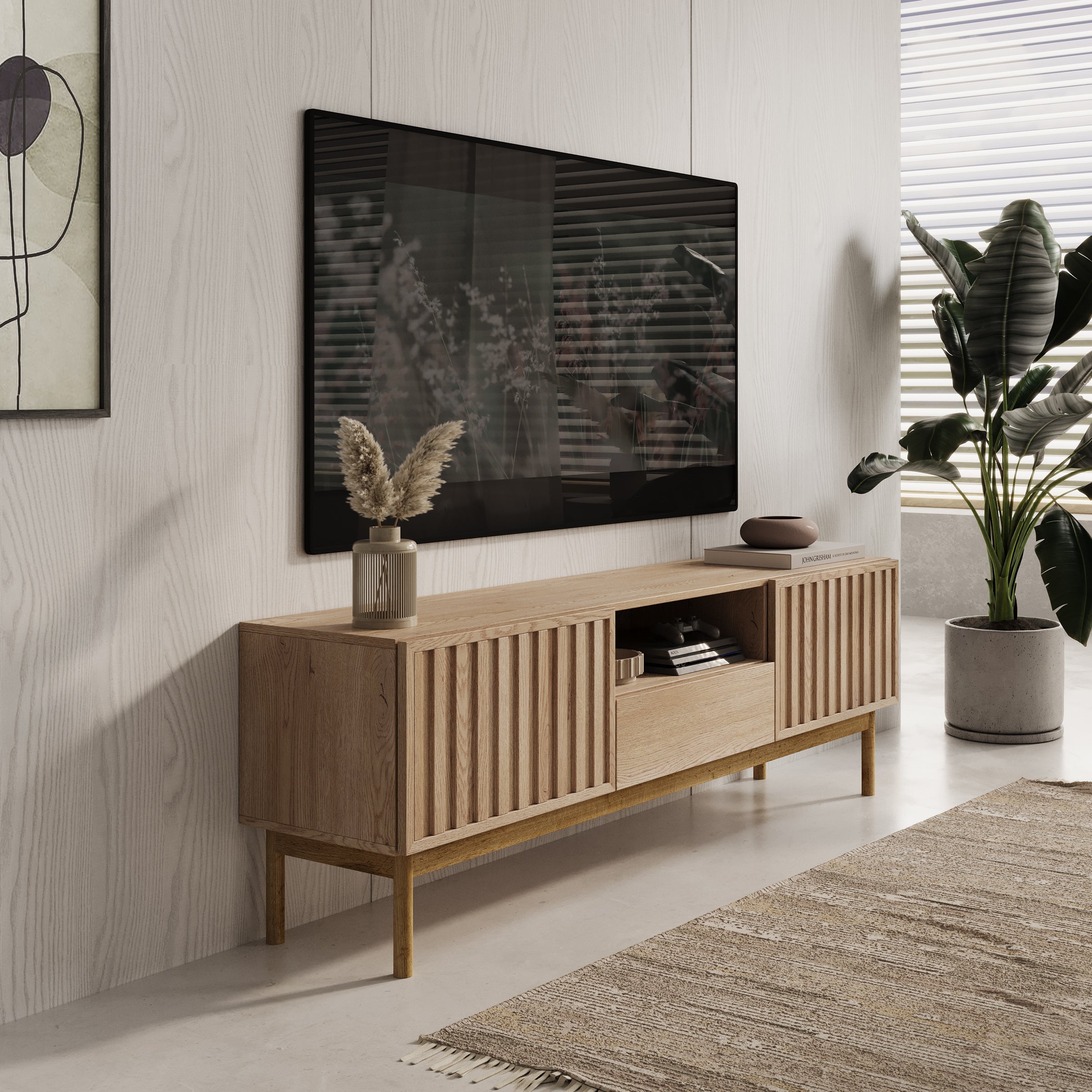Meubella - TV-Meubel Storm - Eiken - 159 cm