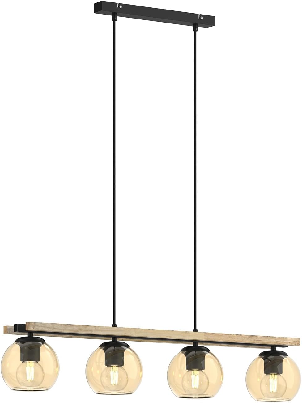 Lindby Pendelleuchte Enrique (Modern) aus Glas (4 flammig, E27) - Hängelampe Esstischlampe Hängeleuchte Wohnzimmerleuchte