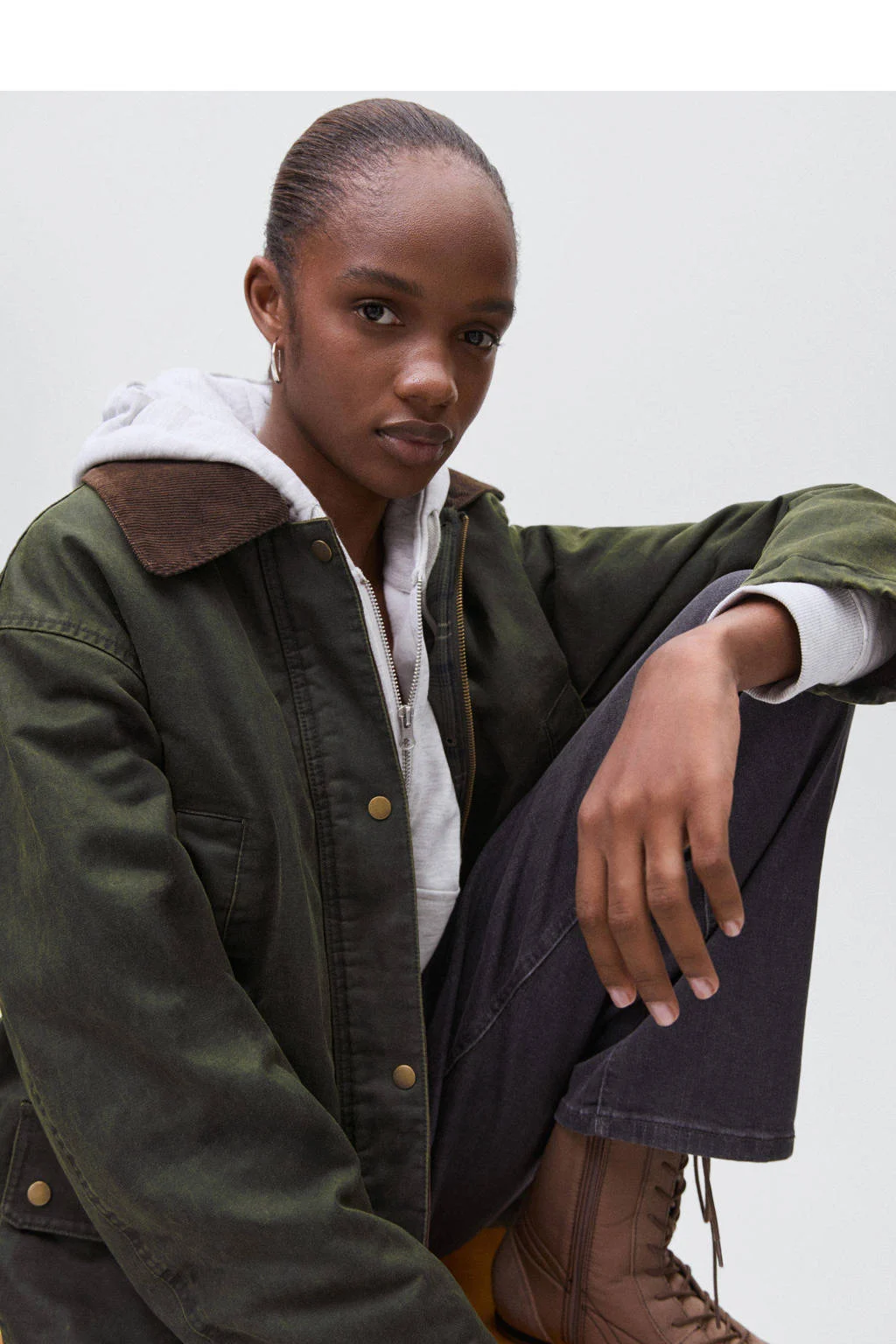MANGO TEEN parka donkergroen