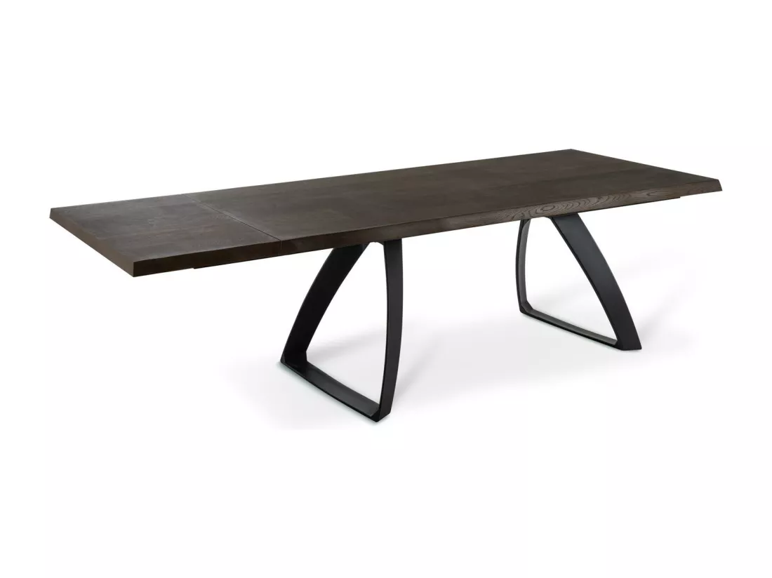 Bridge Table Extensible (160/240 x 90 cm) en Chêne Traité Thermiquement Noir