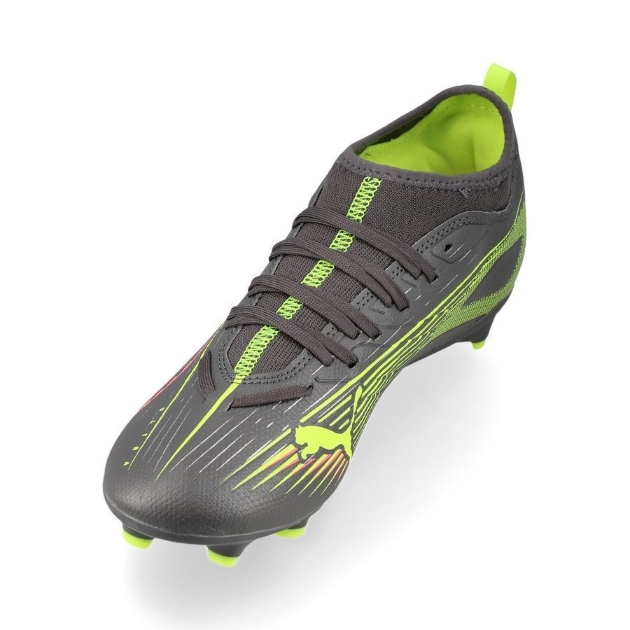 PUMA Ultra 5 Match FG/AG Audacity - Matte Aged Silver/Jaune/Argenté Enfant