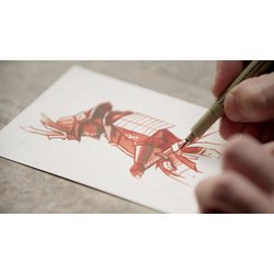 Kit créatif Samouraï, 3 stylos + papier