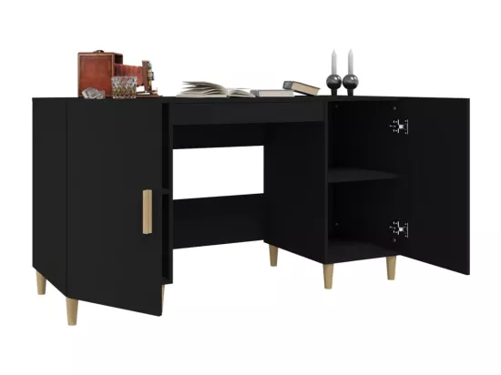 Bureau Noir 140x50x75 cm Bois d'ingénierie