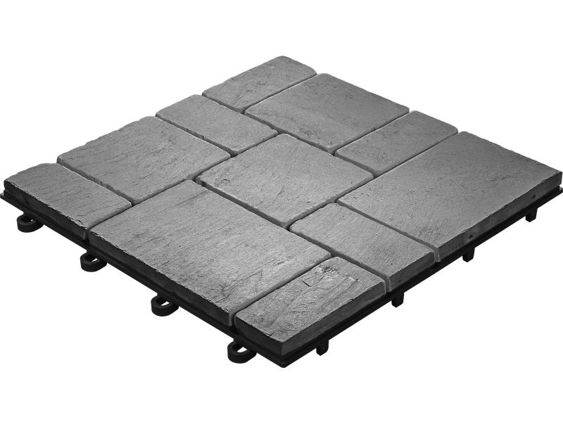 Florco Balkon-& Terrassenplatten Stone Schiefer Roma, 4 Stk Bodenplatte für den Aussenbereich