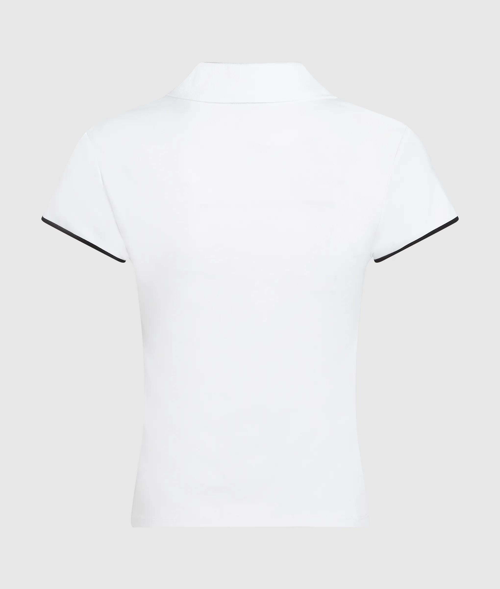 Slim poloshirt mit contrastbiet