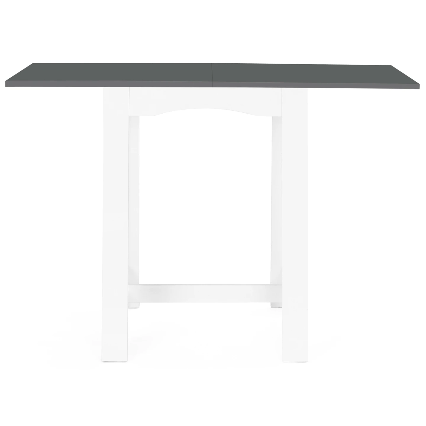 Table haute de bar extensible DONA 2 à 4 personnes blanche plateau gris 65-130 cm