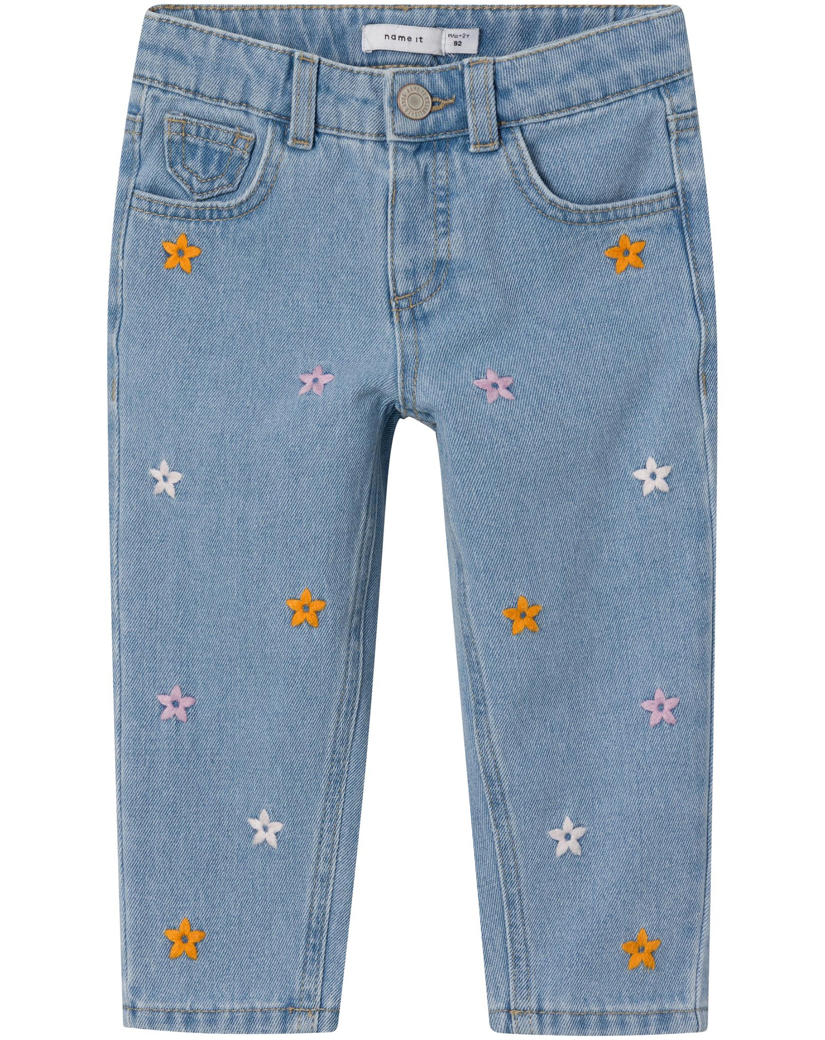 Jeans NMFBELLA MOM FLOWERS 1250-TE in light blue