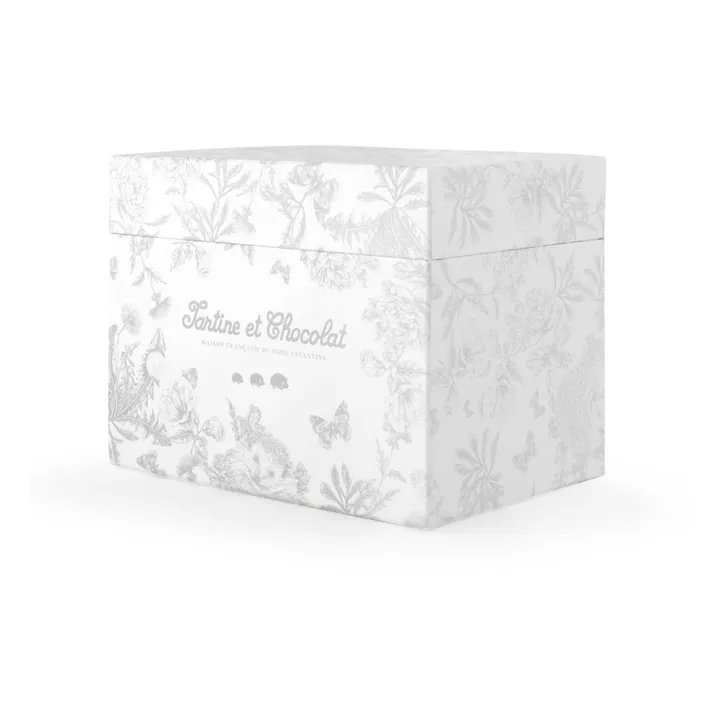 Tartine et Chocolat Mobile musical Augustin le lapin Toile de Jouy | Gris clair