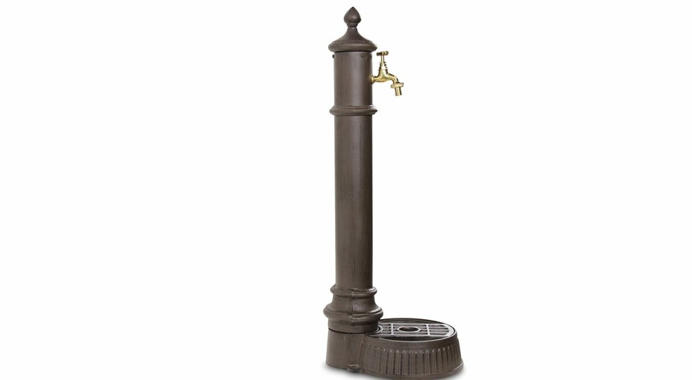 Fontaine de jardin aluminium-métal marron 26x32x82cm